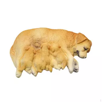 Фигурка собаки для бонсай-ремесла, миниатюрная модель из смолы, подарок на праздник жёлтый