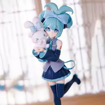 Фигурка собаки с большими ушами и Хацунэ Мику ручной работы — превосходная готовая мультяшная игрушка, декоративный предмет для демонстрации и подарок Big-eared dog Hatsune