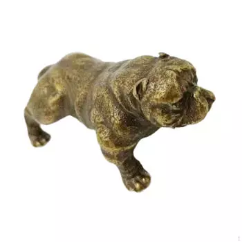 Фигурка собаки Животное Латунная статуэтка Настольное украшение для шкафа стола витрины медный