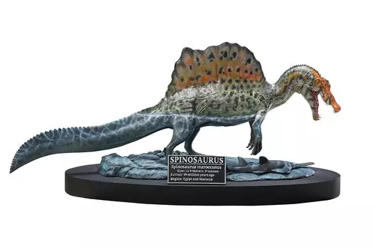 Фигурка спинозавра из полирезины Star Ace Toys Wonders of the Wild, общая длина 320 мм, окрашенная, готовая фигурка, размер 1,0 прибл.. Немасштаб
