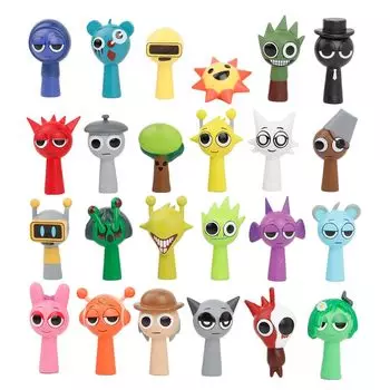 Фигурка Sprunki Пластиковая модель Sprunki Игровой персонаж Коллекция персонажей Высота коробки 4~5 см (24 вида/цвета упаковки)