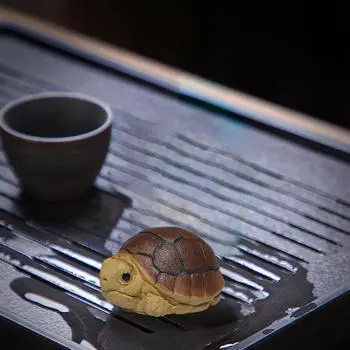 Фигурка статуи черепахи из фиолетовой глины, настольная фигурка, миниатюрная скульптура черепахи для