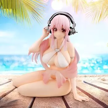 Фигурка Super Sonico Фигурка Super Sonico Noodle Stopper, белая, в бикини, размер прибл. 11 см. белый