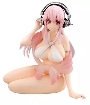 Фигурка Super Sonico Noodle Stopper, белая, в стиле бикини. белый