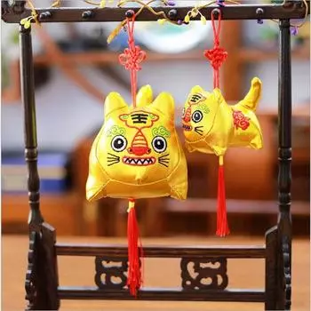 Фигурка тигра, плюшевая игрушка, детская игрушка, кукла, животное, костюм тигра Тан, китайский стиль, талисман тигра, мягкая игрушка 0-10cm