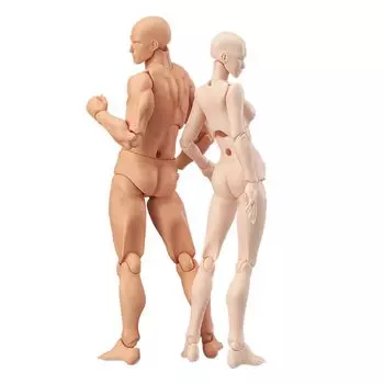 Фигурка TikTrunk для рисования куклы, мужской и женский набор, подвижная иллюстрация, создание манги, мускулистое изделие из ПВХ, 1/12 (Цвет кожи)