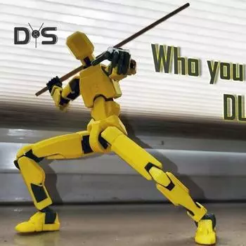 Фигурка тонкой работы, многошарнирный робот, напечатанный на 3D-принтере, фигурка, украшение для украшения дома чёрный/белый