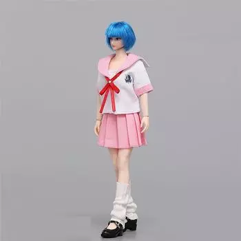 Фигурка Toy Hobby Scale совместима с телом TBLeague CDToys CD047, костюм и обувь школьницы-матроски, а также голова, но не [TOYBARJAPAN] 1/12 розовый