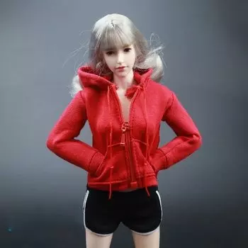 Фигурка Toy Hobby Scale, совместимая с телом TBLeague, симпатичная модная красная кофта с капюшоном, одежда не включает голову и [TOYBARJAPAN] 1/6 для женщин