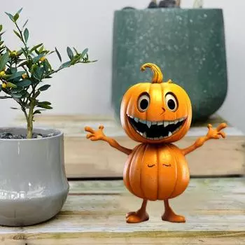 Фигурка тыквы из смолы, украшение для рабочего стола, милая статуя человека из тыквы, забавный декоративный реквизит, украшение для дома и сада на Хэллоуин