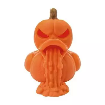 Фигурка тыквы-утки, напечатанная на 3D-принтере, жуткая коллекционная утка, статуя, извергающая рвоту, украшение для Хэллоуинской вечеринки для декора гостиной, офисного стола
