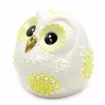 Фигурка удачи, кутани, шар, сова, шэн, керамика, подарок, 60-летие (желтый) жёлтый