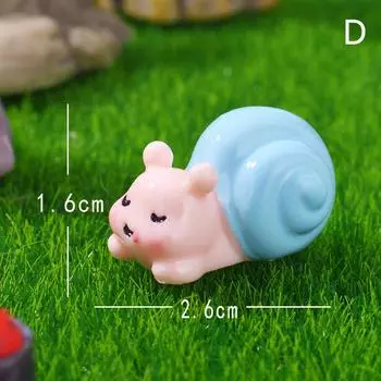 Фигурка улитки из смолы, миниатюрная статуэтка, украшение для мини-сада фей, микропейзаж, мультяшные животные, украшения из смолы