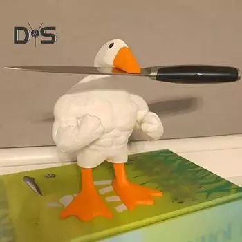Фигурка утки-буффа, магнитный клюв, мускулистая утка, украшение из смолы, фигурка животного, модель, игрушка, статуэтка, украшение для рабочего стола, рождественский подарок белый
