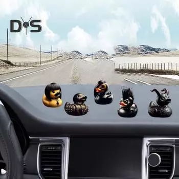 Фигурка утки в стиле панк, готический Deathrock, черная утка, статуя из смолы, орнамент, модель, фигурка, скульптура, игрушка, украшение для домашнего офиса, рабочего стола, Рождественский подарок C