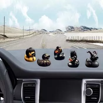 Фигурка утки в стиле панк, готический Deathrock, черная утка, статуя из смолы, орнамент, модель, фигурка, скульптура, игрушка, украшение для домашнего офиса, рабочего стола, Рождественский подарок D