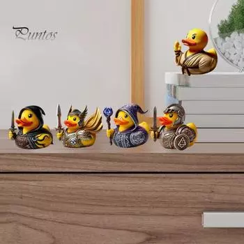 Фигурка утки-волшебника из смолы, ретро-рыцарь, настольное украшение, коллекционная ролевая утка в стиле вестерн-фэнтези для книжного шкафа, прикроватного столика H