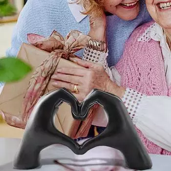 Фигурка в форме сердца с любовью, ручная фигурка в форме сердца, статуя из смолы, скульптура, украшение для дома, офиса, свадьбы, вечеринки, украшение для рабочего стола L золотистый