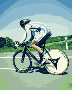Фигурка велосипедиста на шоссейном велосипеде, сделай сам, картина по номерам, настенная художественная картина, акриловая картина для украшения дома 60x75 см 40x50cm no frame