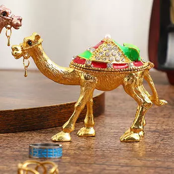 Фигурка верблюда шкатулка для украшений безделушка сплав чехол органайзер сокровище для рабочего стола Pale Pinkish Grey