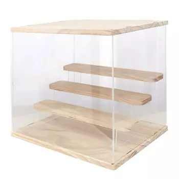 Фигурка витрина сценическая акриловая коллекционная модель выставочный стенд 4-х уровневый (деревянный)