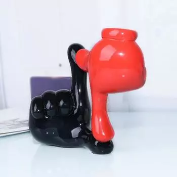 Фигурка жеста, современная двойная ладонь, палец, статуэтка из смолы, скульптура для домашнего офиса, гостиной, книжной полки, украшения рабочего стола, орнамент красный черный