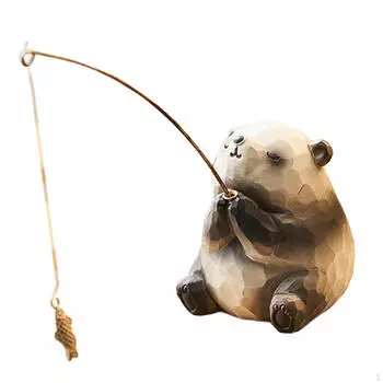 Фигурка животного из смолы, миниатюрное украшение для стола, художественная работа для входной зоны Panda