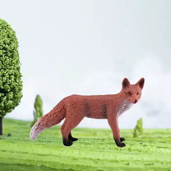 Фигурка животного, милый коллекционный подарок, креативная маленькая статуэтка, скульптура для офиса, дома, в помещении 8.5x3x5cm_fox