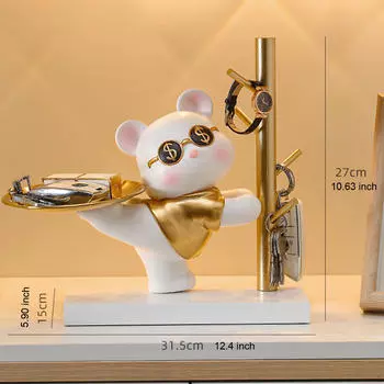 Фигурка животного с местом для хранения, практичный аксессуар, коробка для конфет, уникальный декоративный предмет в Bear