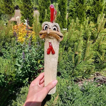 Фигурка животного, Садовый кол, Подарки, Украшения из синтетической смолы, Садовый кол для газона, Chicken Head