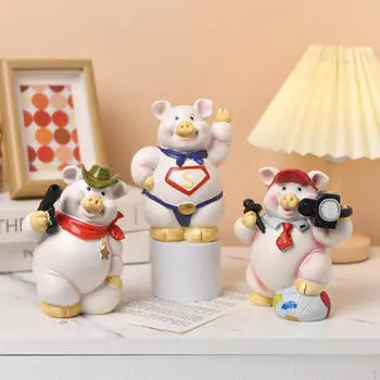 Фигурка животного, свинья, копилка, подарок, украшение для хранения денег в детской комнате Black Hat