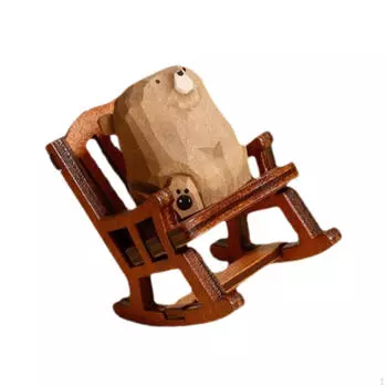 Фигурка животного в кресле-качалке для домашнего декора и подарков Bear