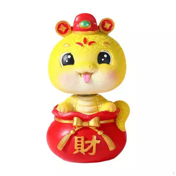 Фигурка животного Змея Украшение для автомобиля, смоляная модель спальни и грузовика Wearing Hat