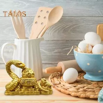 Фигурка змеи из смолы, украшение в виде змеи удачи, настольная китайская скульптура змеи фэн-шуй для украшения каминной полки на Новый год золотистый