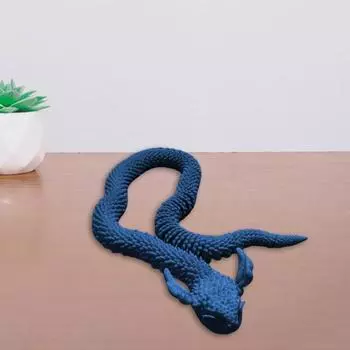 Фигурка змеи, напечатанная на 3D-принтере, подвижные суставы, фигурка змеи, снятие стресса, шарнирное животное чёрный