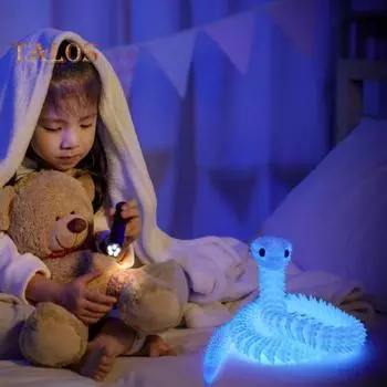 Фигурка змеи, напечатанная на 3D-принтере, подвижные суставы, фигурка змеи, светящаяся в темноте, шарнирная модель животного, игрушка, украшение для домашнего офиса, рабочего стола, орнамент 30cm