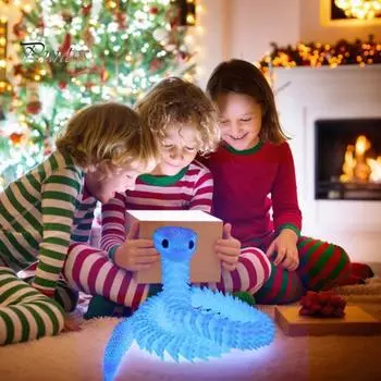 Фигурка змеи, напечатанная на 3D-принтере, подвижные суставы, фигурка змеи, светящаяся в темноте, шарнирная модель животного, игрушка, украшение для домашнего офиса, рабочего стола, орнамент 30cm