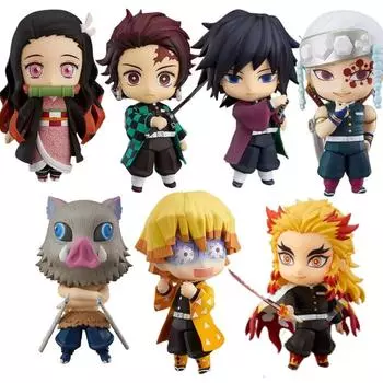 Фигурки аниме Inosuke Tanjirou Nezuko Zenitsu, игрушки из ПВХ, экшн-фигурка Giyuu Kimetsu, коллекционная модель куклы