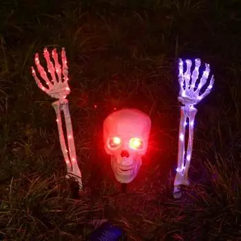 Фигурки черепа, набор декора для Хэллоуина, призрачный череп, скелет, ручные украшения, праздничная атмосфера, товары для вечеринок для домашнего офиса, вечеринок белый