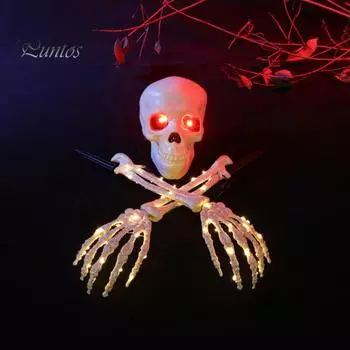 Фигурки черепа, набор декора для Хэллоуина, призрачный череп, скелет, ручные украшения, праздничная атмосфера, товары для вечеринок для домашнего офиса, вечеринок фиолетовый