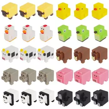 Фигурки для ванны Pukapuka Block Animals 10 видов x 3 штуки каждый Набор из 30 штук для забавных игрушек на день рождения Игрушки Куклы Фигурки Игрушки для ванной Игрушки