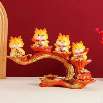 Фигурки драконов, художественные ремесла, украшения, мультяшная смола, годичная декоративная статуя процветания