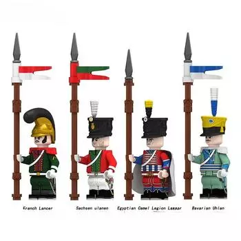 Фигурки героев, строительные блоки, французская артиллерия, развивающие игрушки для детей N037 N038 N039 N040