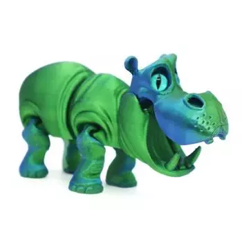 Фигурки гиппопотамов, напечатанные на 3D-принтере из PLA, Сенсорная игрушка, 3D-модель гиппопотама, Декор для стола Style B