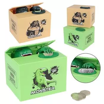 Фигурки Игрушки Дети Подарки Кража Копилка Электронная Копилка с Музыкой Автоматизированная Копилка Копилка Dinosaur