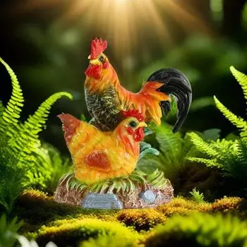 Фигурки из смолы «Петух и курица» Украшения для стола Украшения «Пейзаж с курицей»