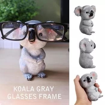 Фигурки коалы Статуэтки животных Подставка для очков из смолы Карандаш Держатель для солнцезащитных очков Подставка для ручек Настольный домашний декор Подарок серый