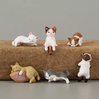 Фигурки кошек Edge DIY, мультяшные кошки, миниатюры, украшение из смолы для автомобиля