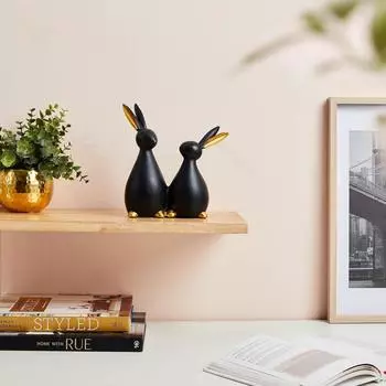 Фигурки кроликов из смолы для украшения дома (Упаковка из 1 шт., Черный)