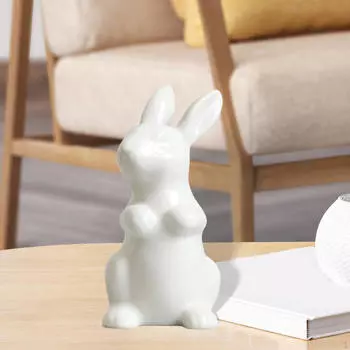 Фигурки кроликов, миниатюрные скульптуры, керамические изделия, Коллекционная статуя кролика для декора полки C 7x10cm